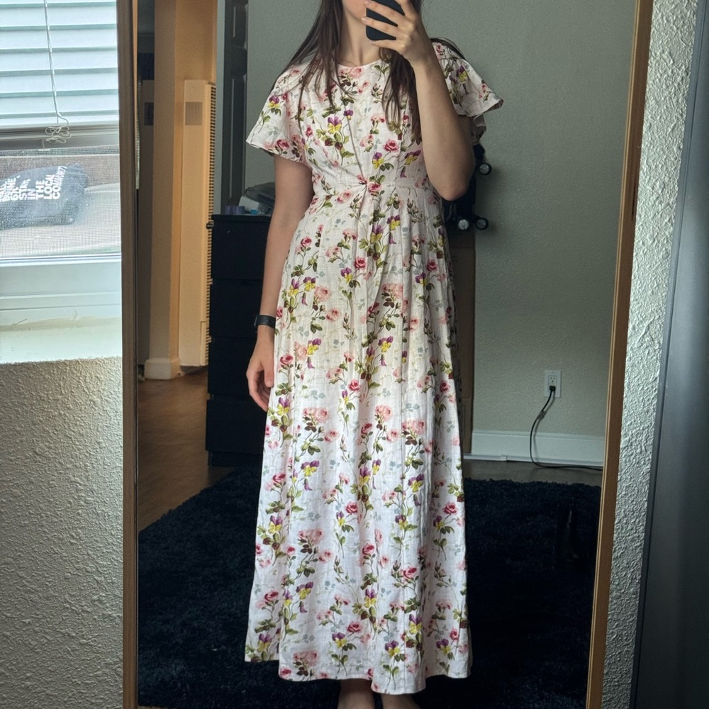 Hill House Home The Dominique Floral Maxi Dress - pink bluebonnet - Picture 4 of 4